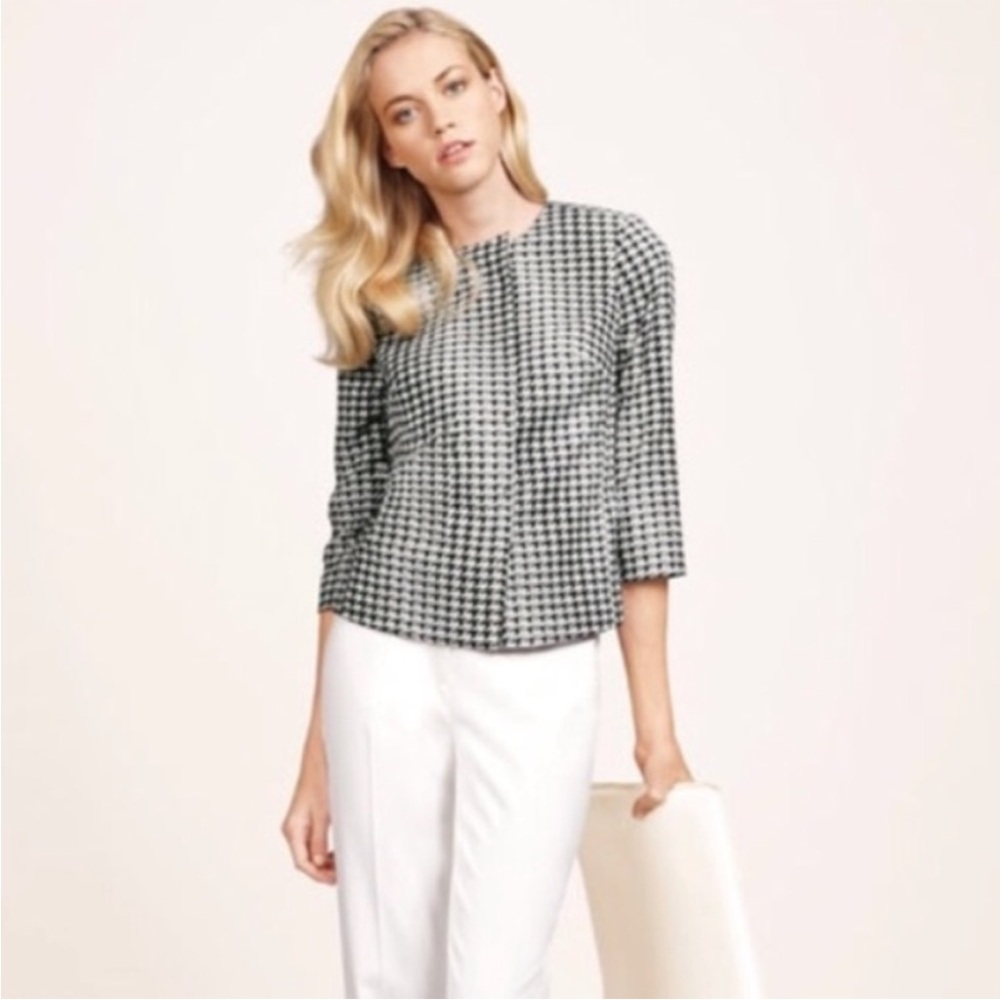 The Limited Scandal Collection Blazer Houndstooth Swing Jacket 3/4 Sleeves S 4 6